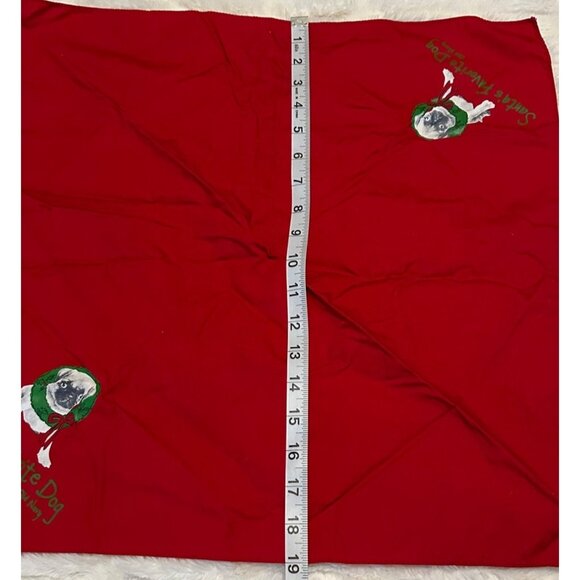 Old Navy Christmas Holiday Santa's Favorite Dog PUG Dog Red Bandana ONE SIZE - Picture 10 of 11